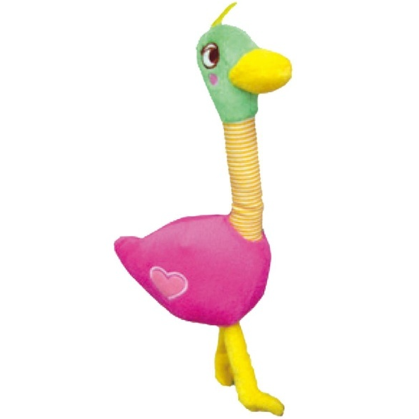 Zoozoozoo игрушка для собак комбинированная "фламинго мини", разноцветная, 25х16х7см в интернет-зоомагазине Pets Room