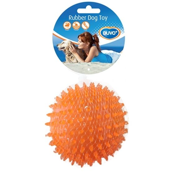 Duvo+ игрушка для собак резиновая "мяч игольчатый", оранжевая, 8см в интернет-зоомагазине Pets Room