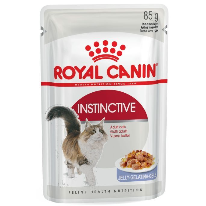 Royal canin instinctive 85 г пауч влажный корм кусочки в желе для кошек старше 1-го года в интернет-зоомагазине Pets Room