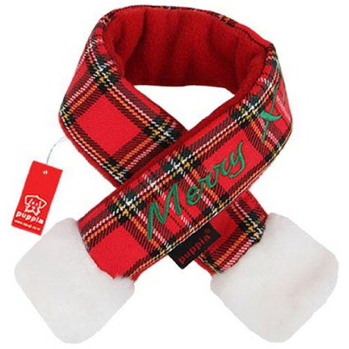 Puppia шарфик для собак новогодний "santa", красная клетка, m в интернет-зоомагазине Pets Room
