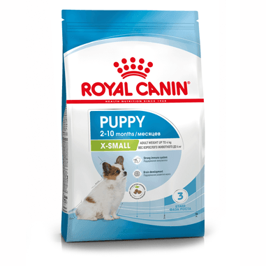 Royal canin x-small puppy 500 г сухой корм для щенков миниатюрных размеров от 2 до 10 месяцев 1х10 в интернет-зоомагазине Pets Room