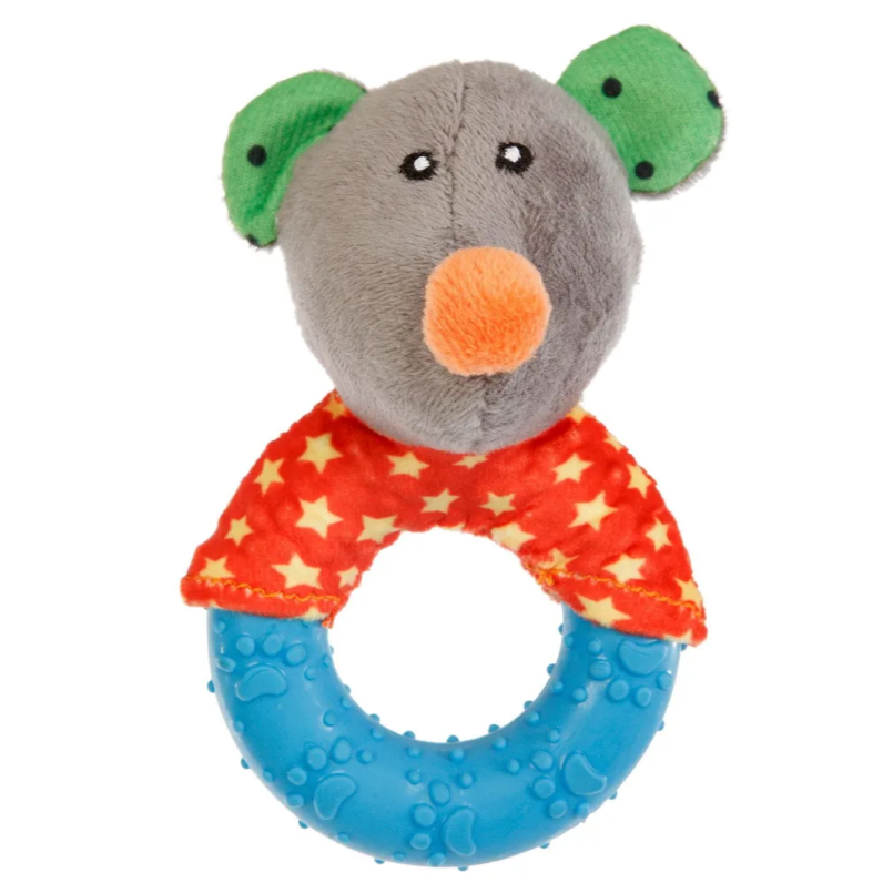 Zoozoozoo игрушка для собак комбинированная "мышка с кольцом", разноцветная, 13х8х7см в интернет-зоомагазине Pets Room