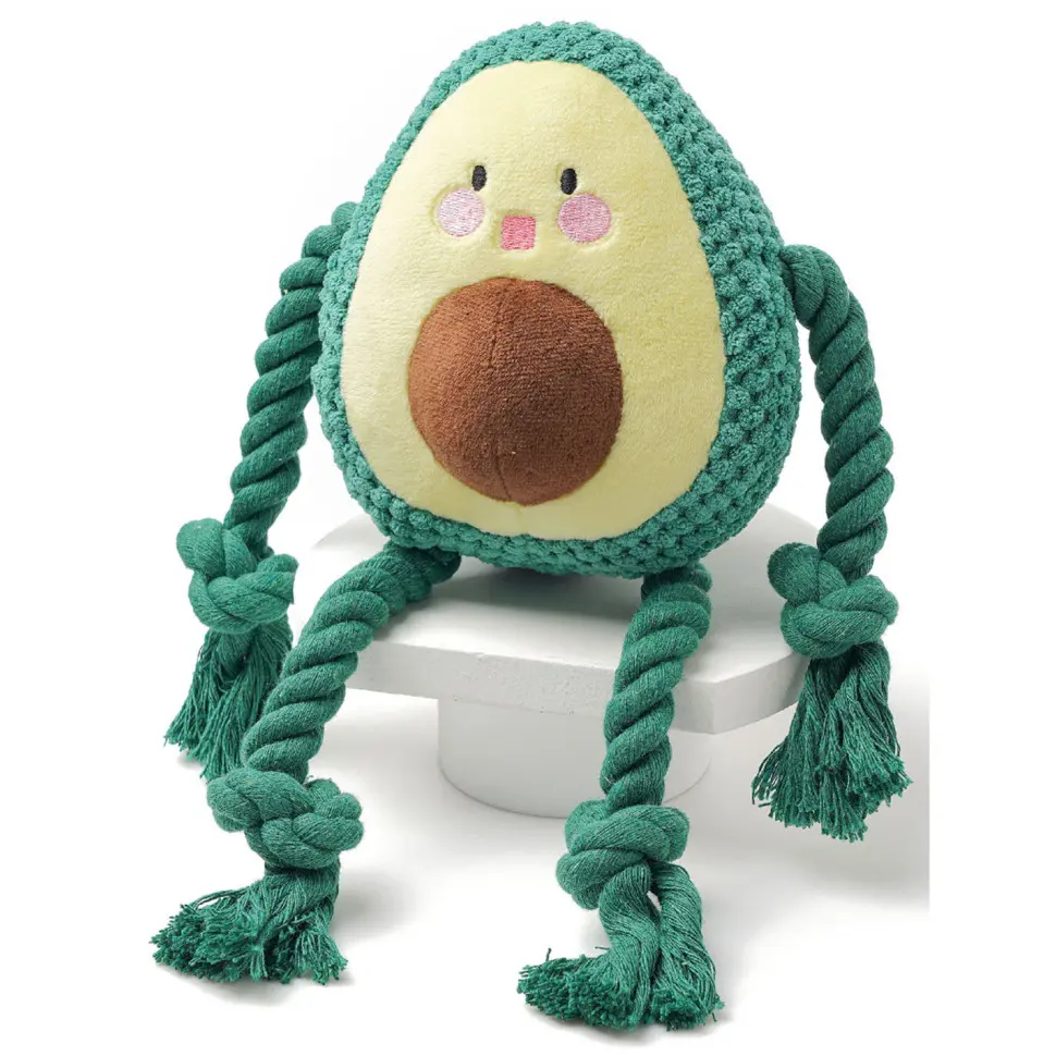 Mr.kranch игрушка для собак "авокадо" плюшевая с канатиками и пищалкой, 13,5 см в интернет-зоомагазине Pets Room
