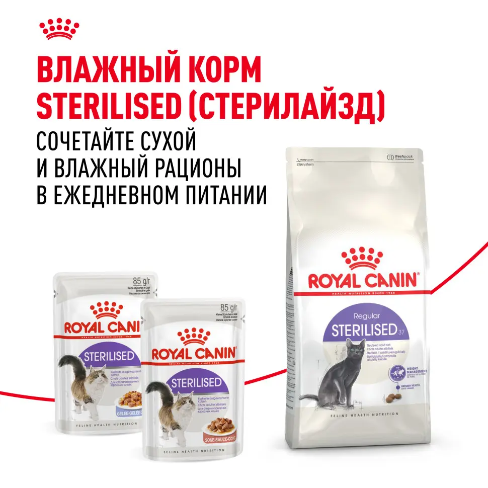 Royal canin sterilised 37 сухой корм для взрослых стерилизованных кошек - 2 кг в интернет-зоомагазине Pets Room