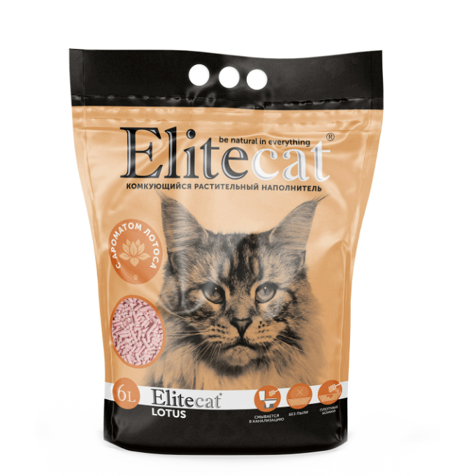 Elitecat наполнитель комкующийся, растительный "tofu lotus", 6л / 2.7кг в интернет-зоомагазине Pets Room