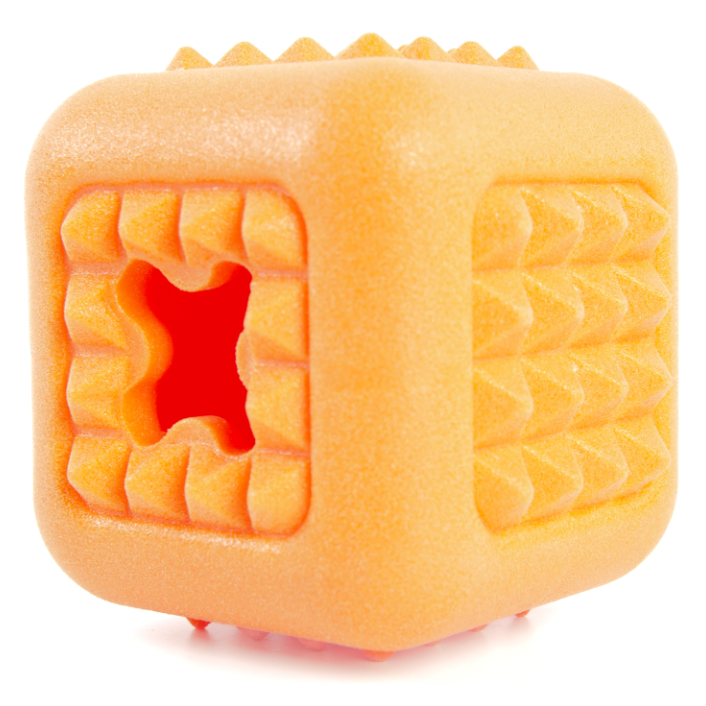 Elitedog игрушка для собак резиновая "кубик для лакомств", оранжевая, 6см в интернет-зоомагазине Pets Room