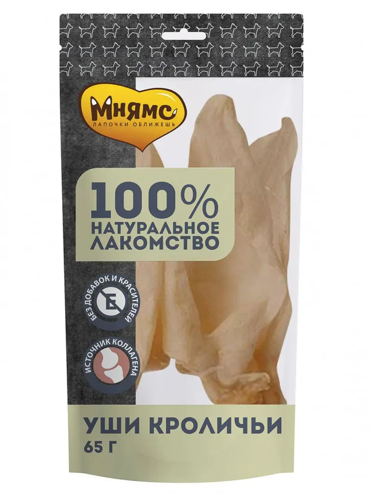 Мнямс лакомство для собак уши кроличьи - 65 г в интернет-зоомагазине Pets Room