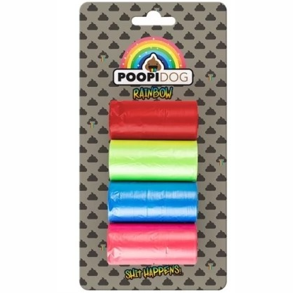 Duvo+ пакеты для уборки за собакой "радуга", разноцветные, 33х20см, 8х15шт в интернет-зоомагазине Pets Room