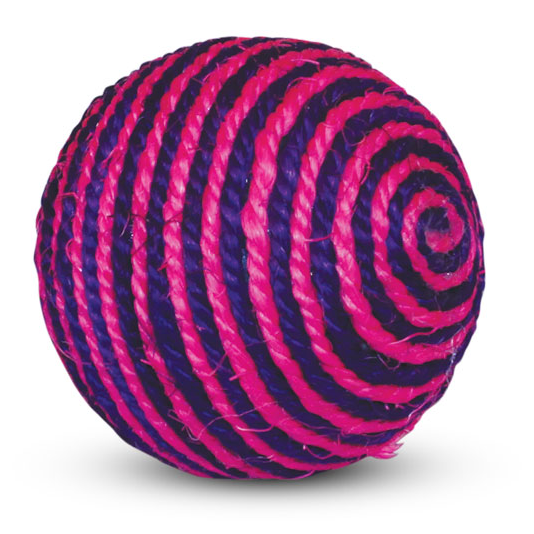 Игрушка для кошек из сизаля "шарик", фиолетовый, d95мм, triol в интернет-зоомагазине Pets Room
