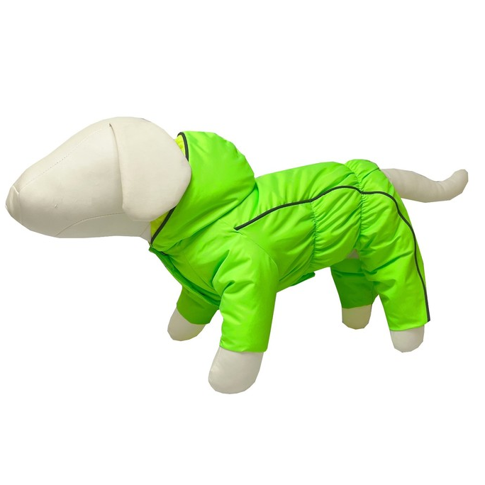 Комбинезон для собак на синтепоне 37 (кобель) неон/лайм в интернет-зоомагазине Pets Room