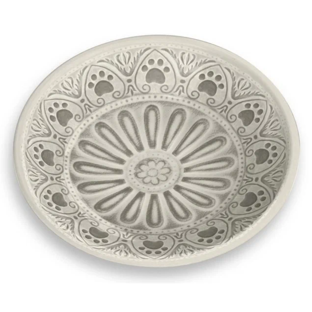 Tarhong миска для животных "medallion paw", бежевая с лапками, 17х5.9см/950мл в интернет-зоомагазине Pets Room