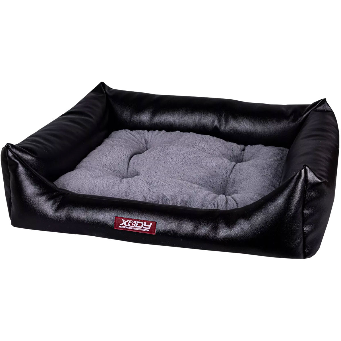 Лежак люкс (экокожа) №5 (черный/сер) в интернет-зоомагазине Pets Room