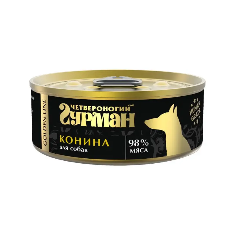 Четвероногий гурман кон.д/собак голден конина натуральная в желе 100гр в интернет-зоомагазине Pets Room