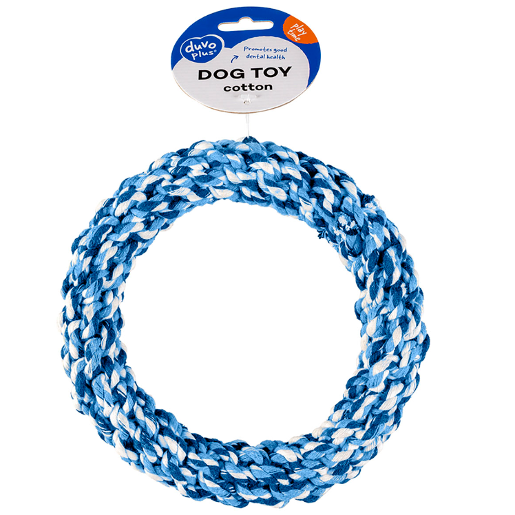 Duvo+ игрушка для собак веревочная "кольцо", голубая, 14см в интернет-зоомагазине Pets Room