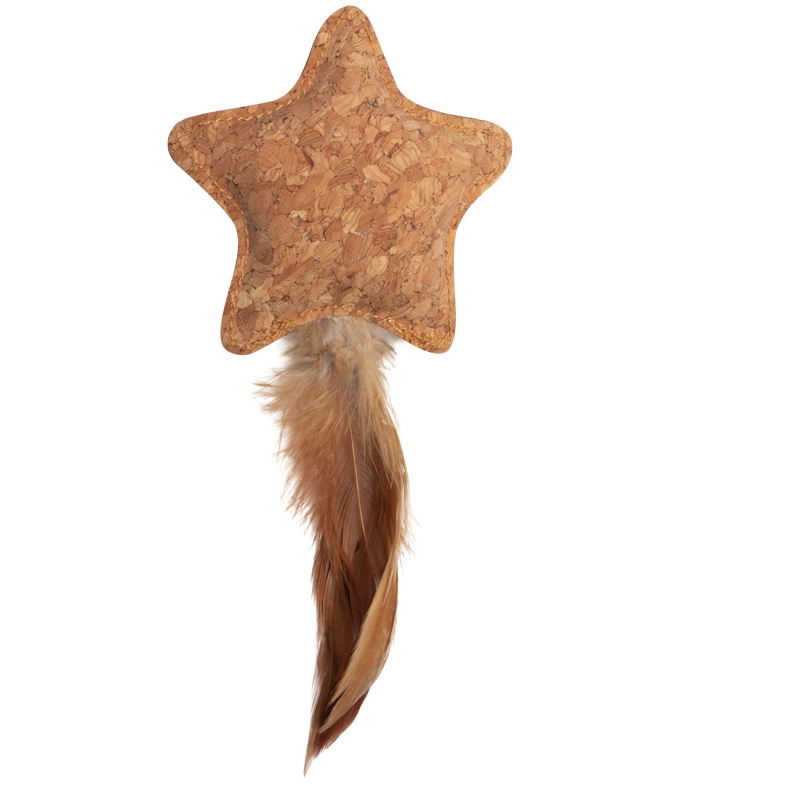 Игрушка для кошек из пробковой коры "звездочка с перьями", 80/150мм, triol в интернет-зоомагазине Pets Room