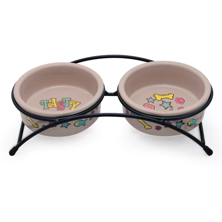 Миска керамическая на подставке "лакомка", 2*0,25л, triol в интернет-зоомагазине Pets Room
