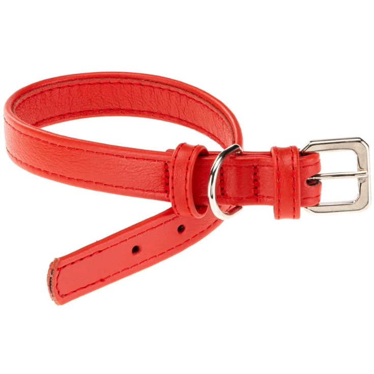 Ошейник vogue flat cf20/39 из натуральной кожи, красный в интернет-зоомагазине Pets Room