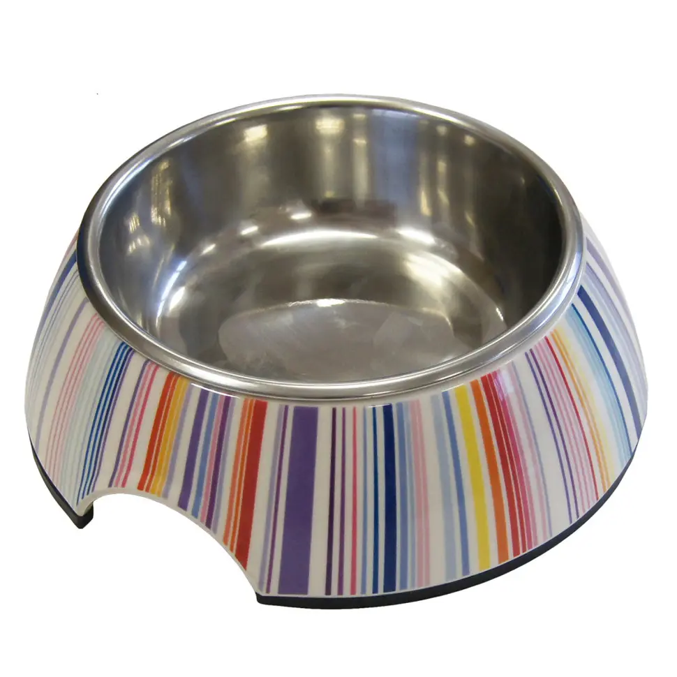 Superdesign миска на меламиновой подставке, 160 мл, в полоску в интернет-зоомагазине Pets Room