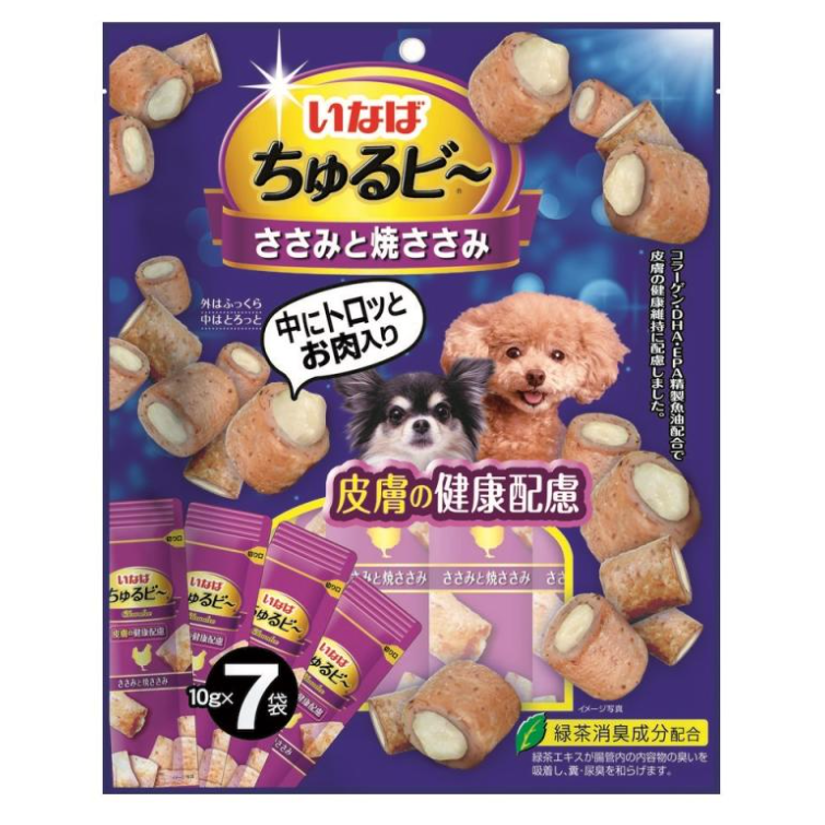 QDS-183 INABA Churu Bee Запеченные трубочки для собак Куриное филе для красоты кожи и шерсти 10г(1шт) в интернет-зоомагазине Pets Room