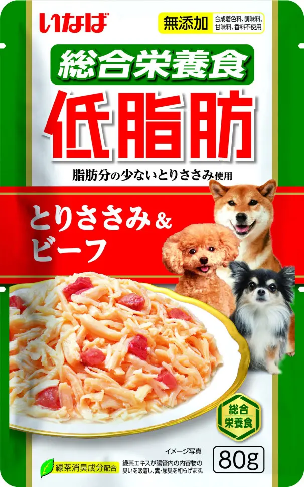 Inaba teishibo влажный корм для взрослых собак куриное филе с говядиной в желе, в паучах - 80 г в интернет-зоомагазине Pets Room