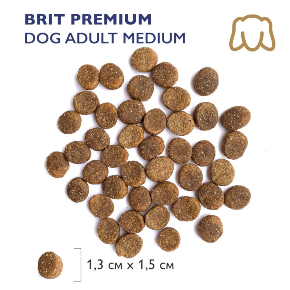 Brit premium dog adult medium сухой корм для взрослых собак средних пород с курицей - 3 кг в интернет-зоомагазине Pets Room