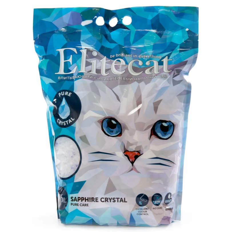 Elitecat наполнитель впитывающий силикагель без запаха "crystal pure", 7.6л в интернет-зоомагазине Pets Room