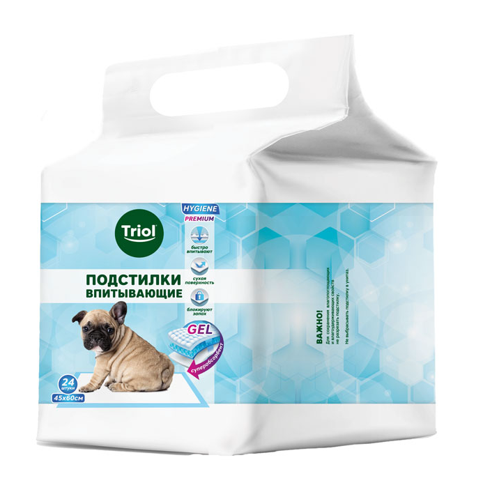 Подстилки впитывающие, 450*600мм (уп.24шт.), серия hygiene, triol в интернет-зоомагазине Pets Room