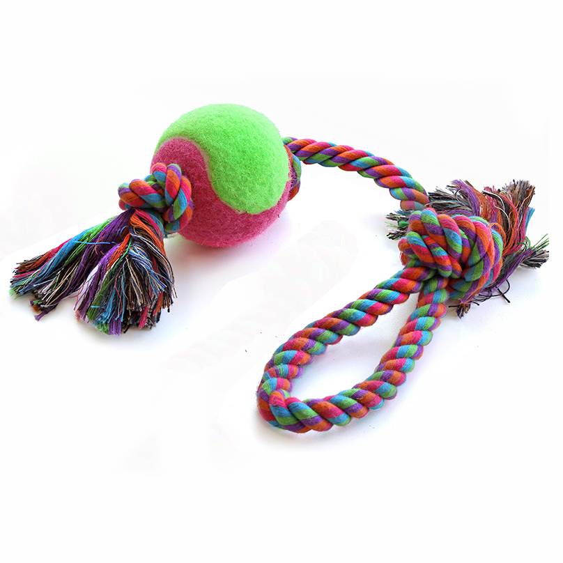 Игрушка для собак "верёвка с петлей, 2 узла и мяч", d65/430мм, triol в интернет-зоомагазине Pets Room