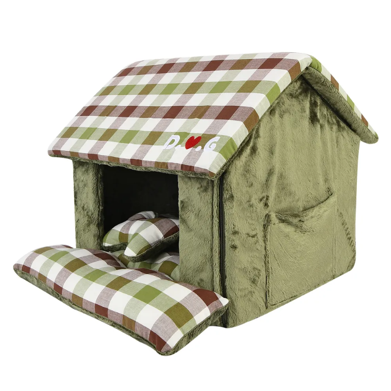 Puppia домик для животных "beaufort house", оливковый, 43х40х36см в интернет-зоомагазине Pets Room