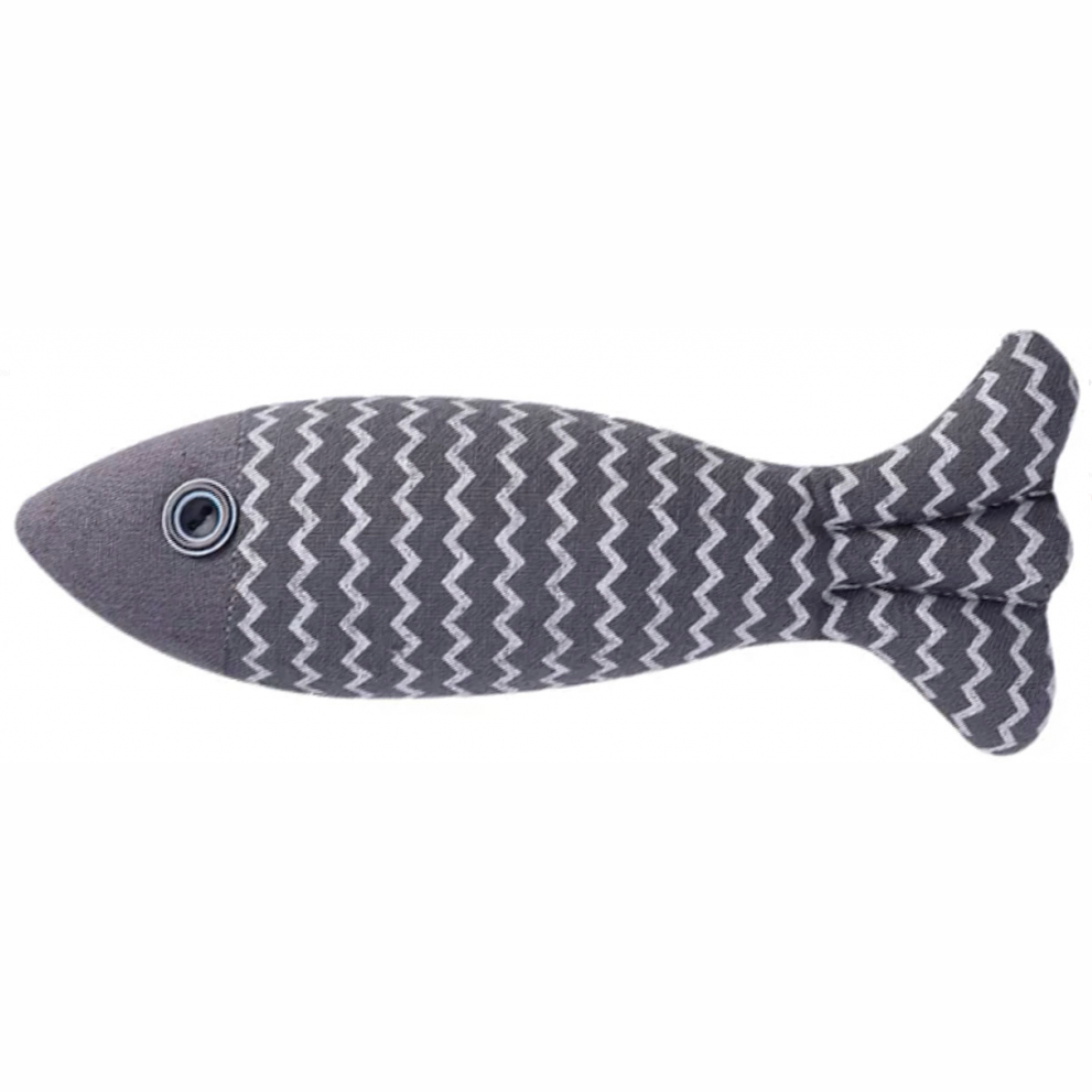 Игрушка для кошек рыбка полосатик с кош. мятой 21х8см rich breed ик-161 серый в интернет-зоомагазине Pets Room