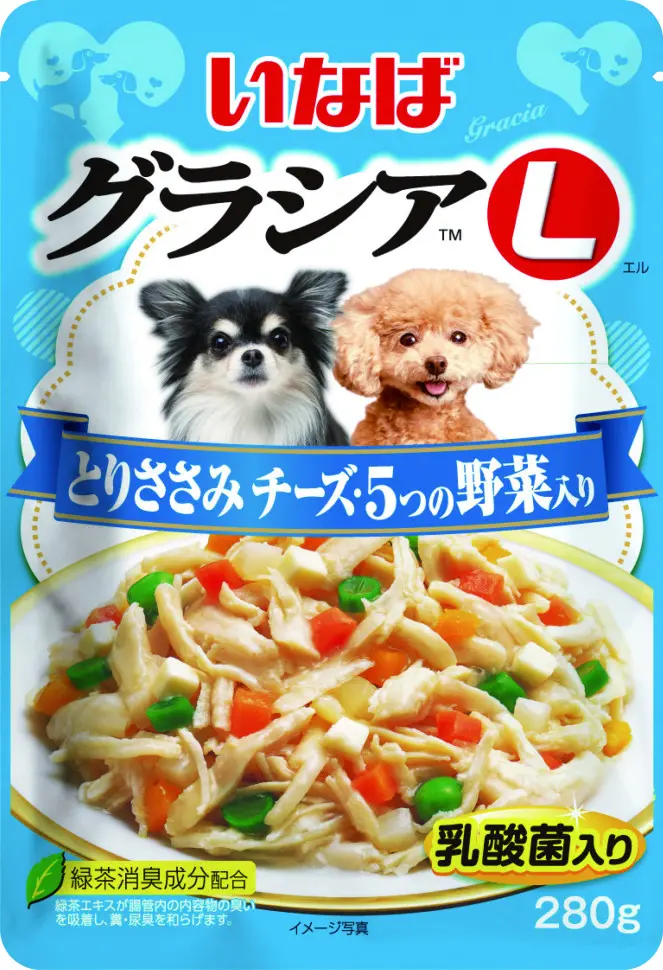 Inaba gracia l влажный корм для взрослых собак с куриным филе, сыром и овощами в желе, в паучах - 280 г в интернет-зоомагазине Pets Room