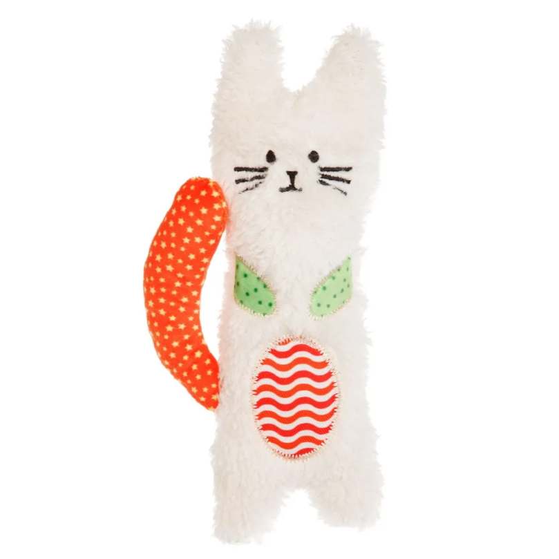 Zoozoozoo игрушка для кошек с кошачьей мятой "шуршащий котик", белый, 20см в интернет-зоомагазине Pets Room