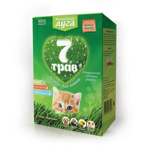 Альпийские луга 7 трав травка для кошек лоток в интернет-зоомагазине Pets Room