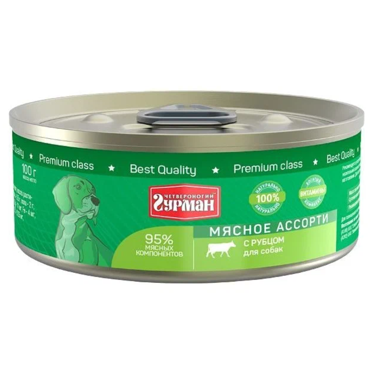 Четвероногий гурман кон.д/соб.мясное ассорти с рубцом 100г в интернет-зоомагазине Pets Room