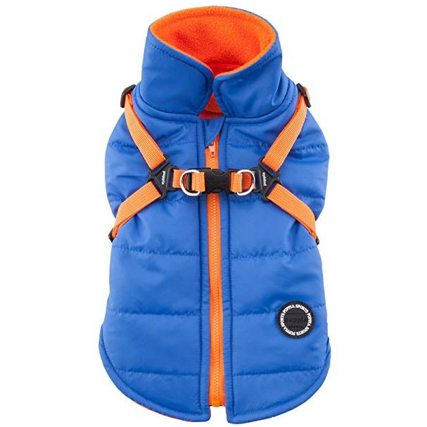 Puppia жилет для собак утепленный со шлейкой "mountaineer ii", голубой, xl в интернет-зоомагазине Pets Room