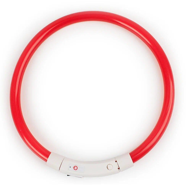 Светящийся ошейник для собак m 40-50см силикон usb-зарядка rich breed ос-1 красный фото Светящийся ошейник для собак m 40-50см силикон usb-зарядка rich breed ос-1 красный в интернет-зоомагазине Pets Room