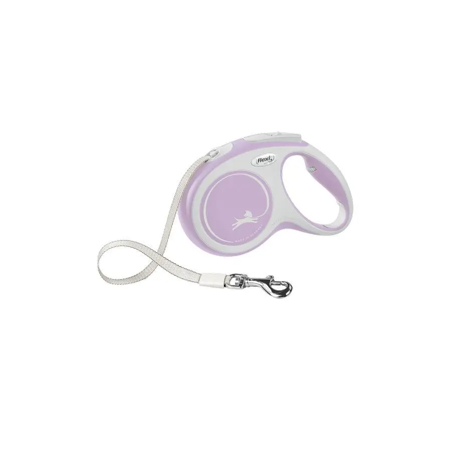 Flexi new comfort tape m поводок-рулетка для собак, светло-розовая 5 м, до 25 кг в интернет-зоомагазине Pets Room