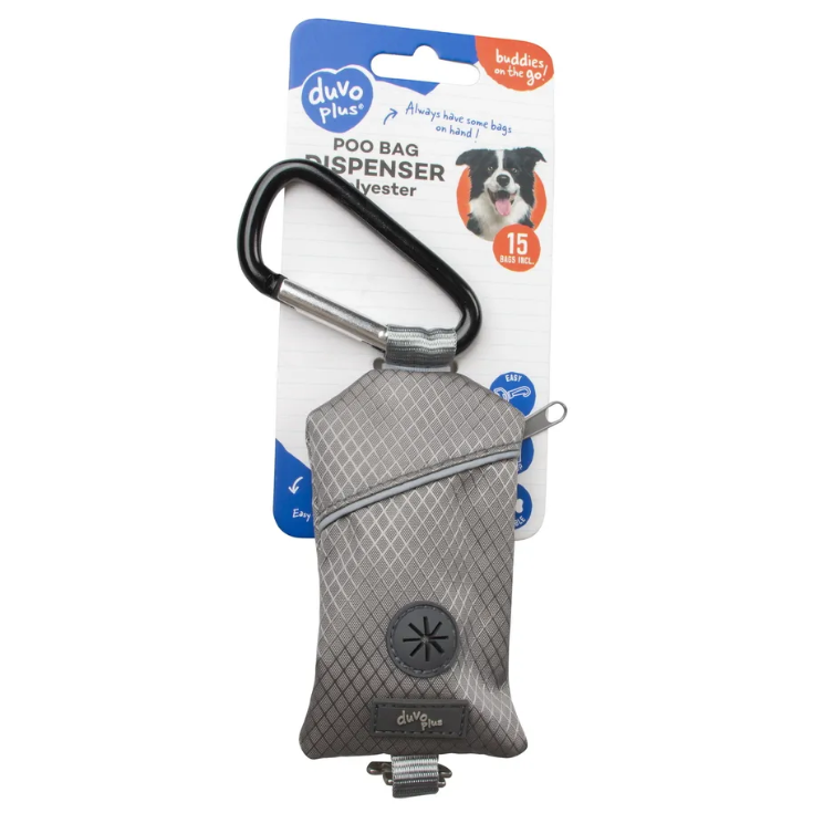 Duvo+ диспенсер для гигиенических пакетов, нейлон, серый, 20х6см в интернет-зоомагазине Pets Room