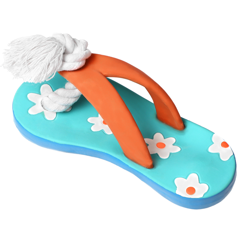 Игрушка для собак из латекса "тапок с веревкой", 160мм, triol в интернет-зоомагазине Pets Room