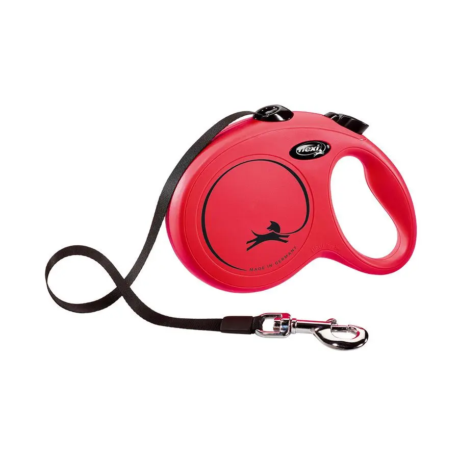 Поводок-рулетка flexi new classic l длиной 5 м для собак до 50 кг лента красная в интернет-зоомагазине Pets Room