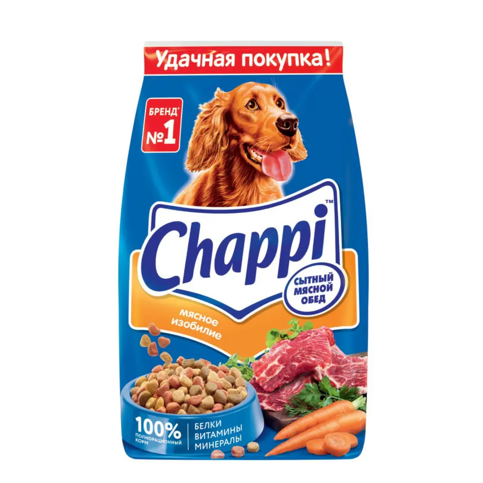 Chappi сытный мясной обед сухой корм для собак мясное изобилие - 2,5 кг в интернет-зоомагазине Pets Room