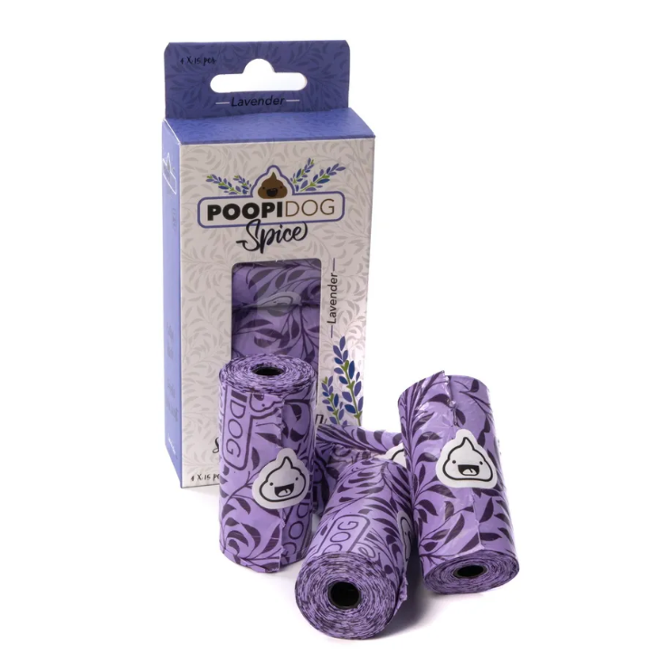 Duvo+ пакеты для уборки за собакой "лаванда", фиолетовые, 32х19см, 4х15шт в интернет-зоомагазине Pets Room