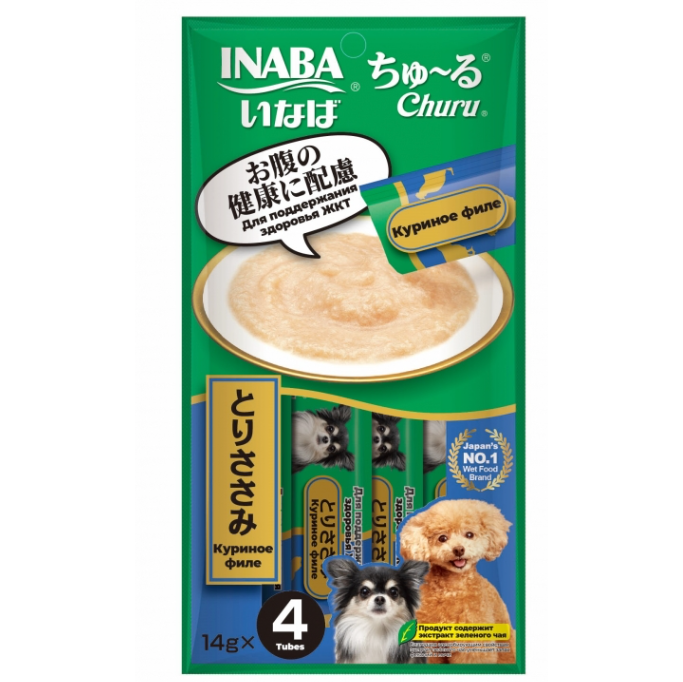 Rud105 inaba churu пюре-лакомство для собак куриное филе для здоровья жкт 14г*4шт в интернет-зоомагазине Pets Room