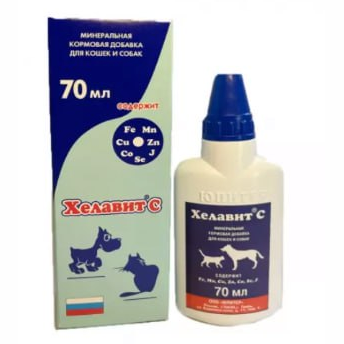 Хелавит с 70 мл минеральная кормовая добавка для кошек и собак в интернет-зоомагазине Pets Room