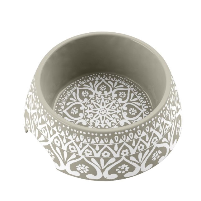 Tarhong миска для животных "boho medallion", бежевая с рисунком, 18х7.1см/590мл в интернет-зоомагазине Pets Room