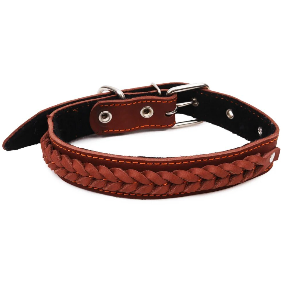 Ошейник кож. №35 с косичкой (60 см) rich breed в интернет-зоомагазине Pets Room