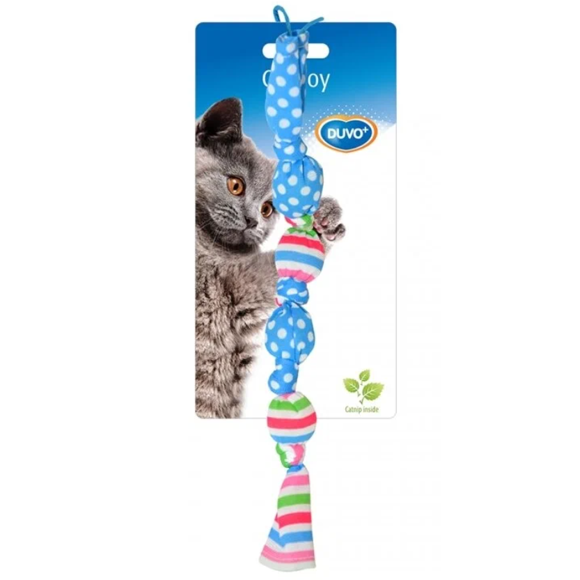 Duvo+ игрушка для кошек с кошачьей мятой "узелки", мультиколор, 17х3х3см в интернет-зоомагазине Pets Room