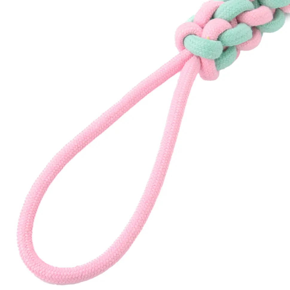 Mr.kranch игрушка для собак жгут из каната, 30х4 см, розовая с голубым в интернет-зоомагазине Pets Room