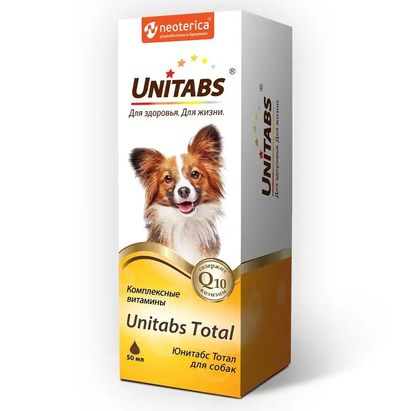 Unitabs тотал витамины с q10 для собак - 50 мл в интернет-зоомагазине Pets Room