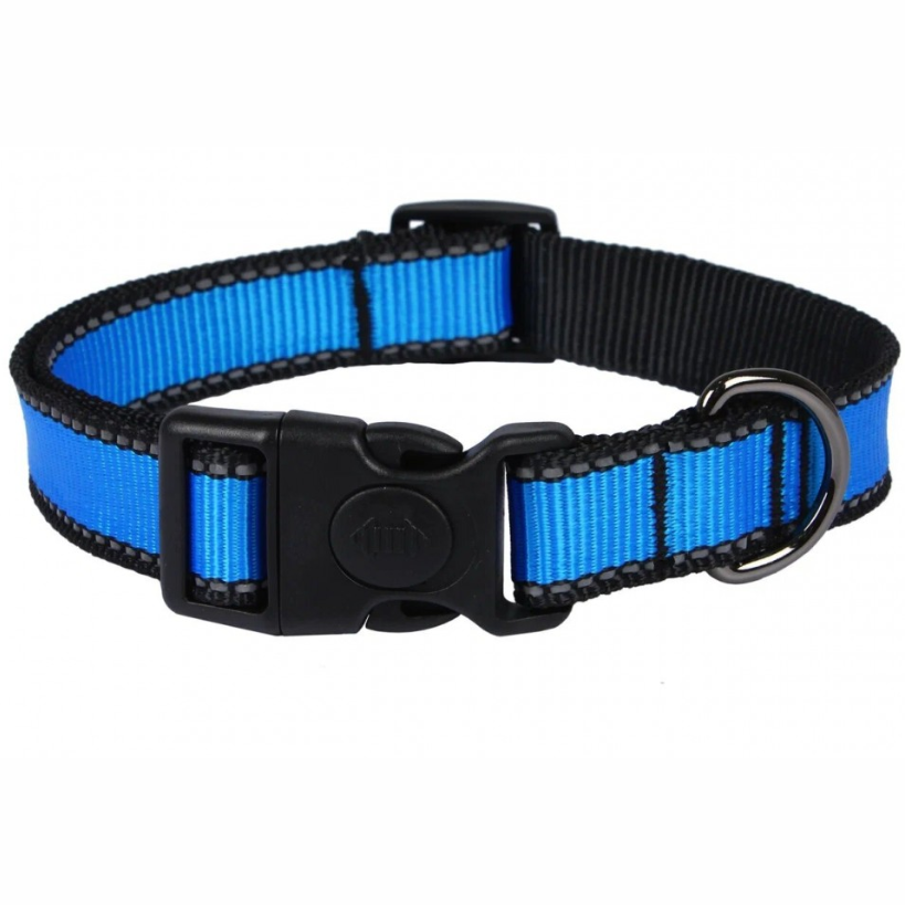 Ошейник look m нейлон фиксатор св/от 20" 28-45 rich breed онл-220 голубой в интернет-зоомагазине Pets Room